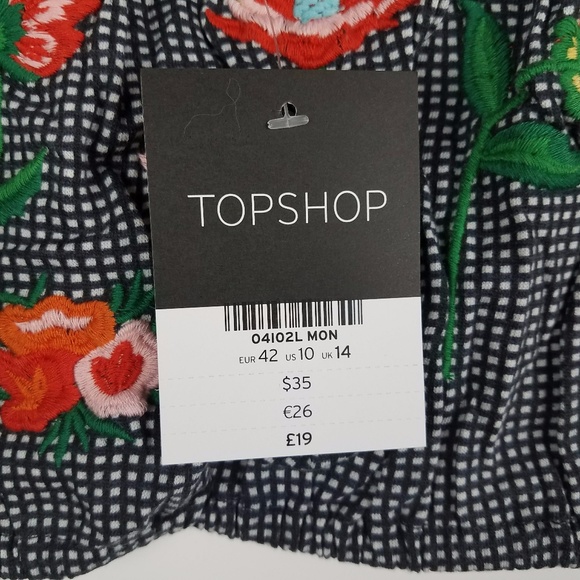 TopShop Embroidered Floral Crop Top - Picture 5 of 8